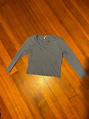 Coucou intimates cropped blue Henley
